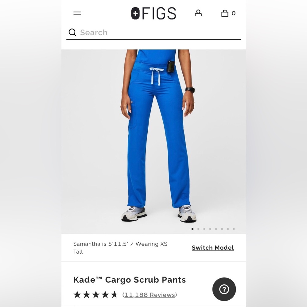 Figs Kade cargo pant in dark royal blue (discontinued color)